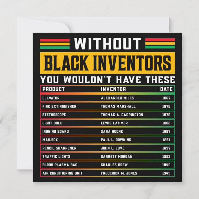 Invitation Histoire Des Inventeurs Noirs Oubliés Histoire Noi (Devant)