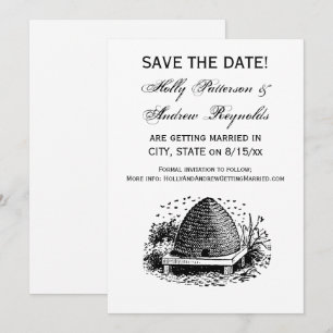 Invitation Hive et abeilles #1 Vintage héraldique