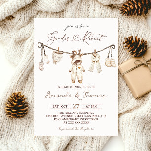 Invitation Hiver Boho Clothesline Révélation de genre