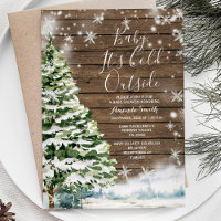 Hiver Bois rustique Baby shower À feuillage persis