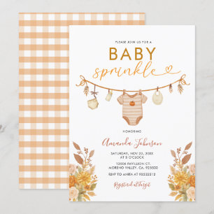 Invitation Hiver Clothesline Bébé Sprinkal Genre Neutre