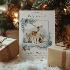 Invitation Hiver Cute Animaux Baby shower moderne
