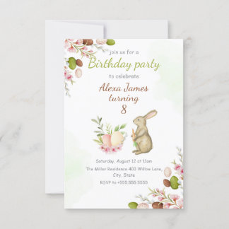Invitation Hiver dans Fun Bunny Pâques Anniversaire