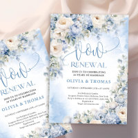 Hiver Dusty Blue et ivoire Fleurs voeu renouvellem