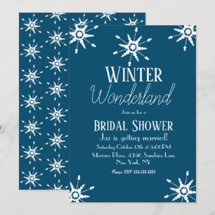 Invitation Hiver Flocon de neige bleu nuptiale de douche Invi
