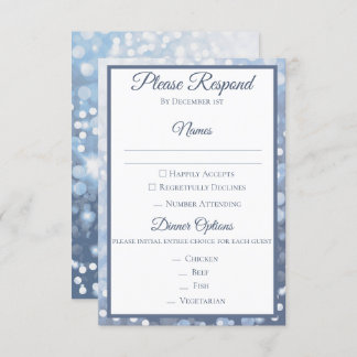 Invitation Hiver Icy Blue Wedding RSVP
