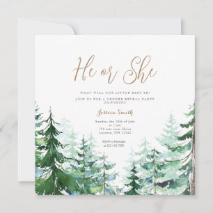 Invitation Hiver Il ou Elle Genre Reveillez Forêt