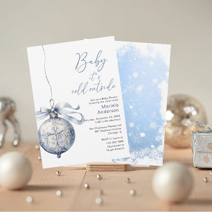 Invitation Hiver Joyeux Noël Aquarelle Baby shower maman-