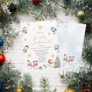 Invitation Hiver Joyeux Noël Snowman Aquarelle Baby Sho