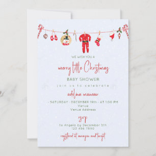 Invitation Hiver Joyeux petit Noël Baby shower fille garçon