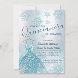 Invitation Hiver merveilleux bleu robe glittery ombre invita