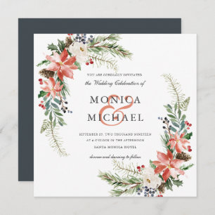 Invitation Hiver mystique Mariage botanique