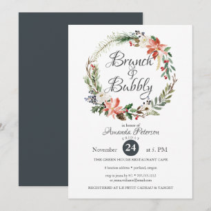 Invitation Hiver mystique MARIAGE WREATCH BRUNCH Bubbly