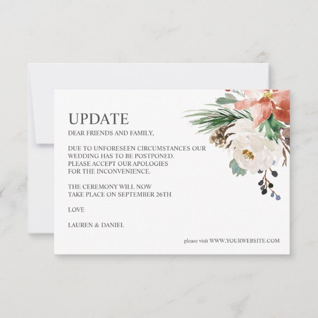 Invitation Hiver mystique | MISE À JOUR du MARIAGE végétal (Devant)