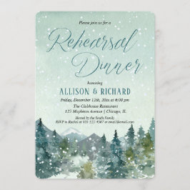 Invitation Hiver neige chute montagnes répétition rustique dî