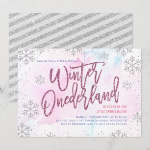 Invitation Hiver ONE derland Anniversaire Parties scintillant