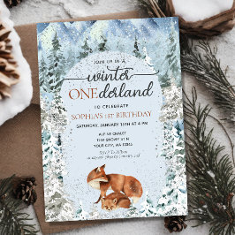 Invitation Hiver ONE derland Garçon fille 1er premier anniver