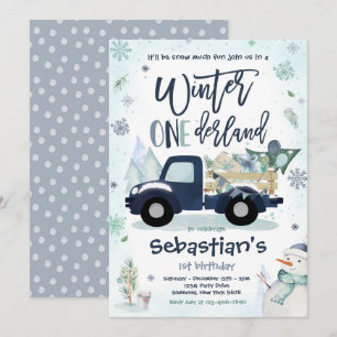 Invitation Hiver ONE derland Marine Hiver Camion Snowman Part