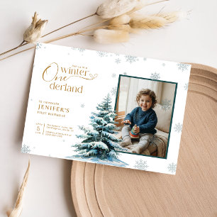 Invitation Hiver One-derland Premier Anniversaire Garçon Fill