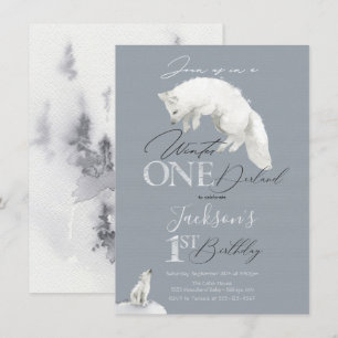 Invitation hiver onederland 1er anniversaire blanc artique re