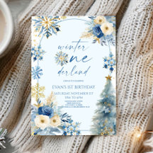 Hiver Onederland Flocon de neige 1ère fête d'anniv