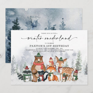 Invitation Hiver Onederland Forêt forestière 1er anniversaire