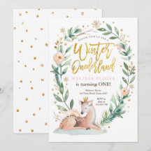 Hiver ONEderland Pink Gold Boodland Deer Anniversa