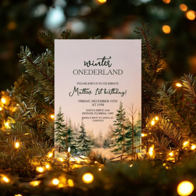 Invitation Hiver Onederland Premier anniversaire (Créateur téléchargé)