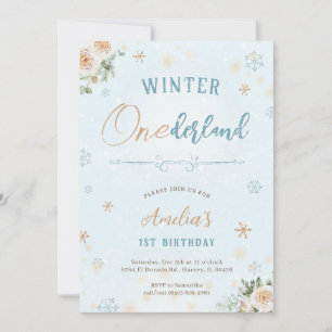 Invitation Hiver Onederland Première fête d'anniversaire Froi