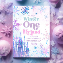 Hiver Onederland Snowflakes Castle Girl Anniversai