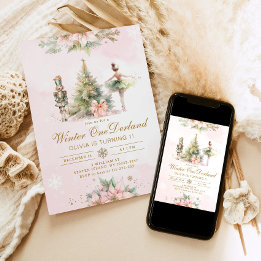 Invitation Hiver Onederland Whimsical 1er anniversaire