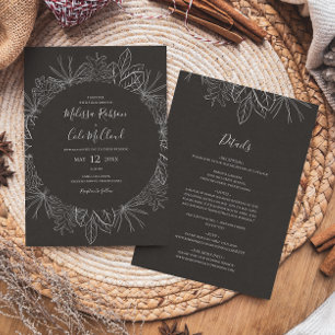Invitation Hiver rustique Charbon tout en un Mariage