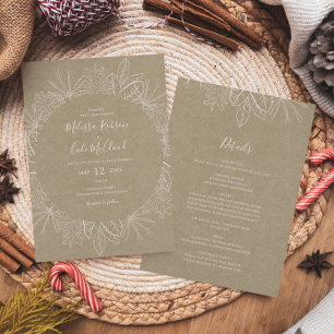 Invitation Hiver rustique Kraft Tout en un Mariage