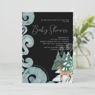 INVITATION HIVER SCÈNE MODERNE BABY SHOWER BÉBÉ SPRINKLE  
