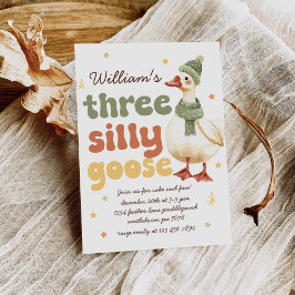 Invitation Hiver Silly Goose Noël Green 3e anniversaire