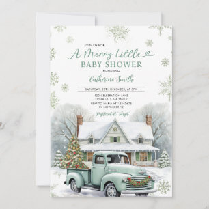 Invitation Hiver Un Joyeux Petit Baby shower Camion Flammes D