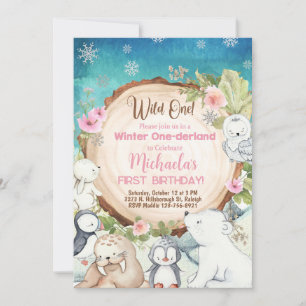 Invitation Hiver Une fille d'un derland 1er anniversaire invi