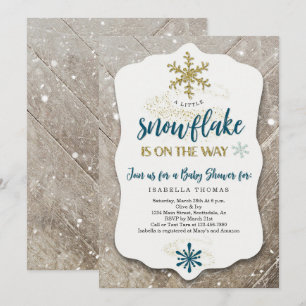 Invitation Hiver Wonderland Snowflake Théâtre Boy Baby shower