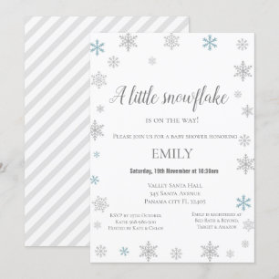 Invitation hivernale de Little Snowflake - Baby sh