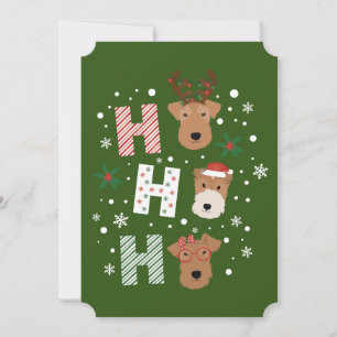 Invitation Ho Ho Ho Welsh Terrier Joyeux Noël