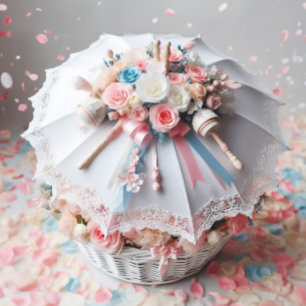 Invitation Hoche Griselle de douche parapluie Fleurs Bébé Hoc