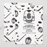 Hockey noir et blanc 6e anniversaire