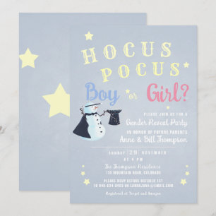 Invitation Hocus Pocus Magic Snowman hiver Révélation de genr