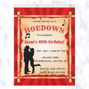 Invitation Hoedown Shindig Pays de l'Ouest Anniversaire