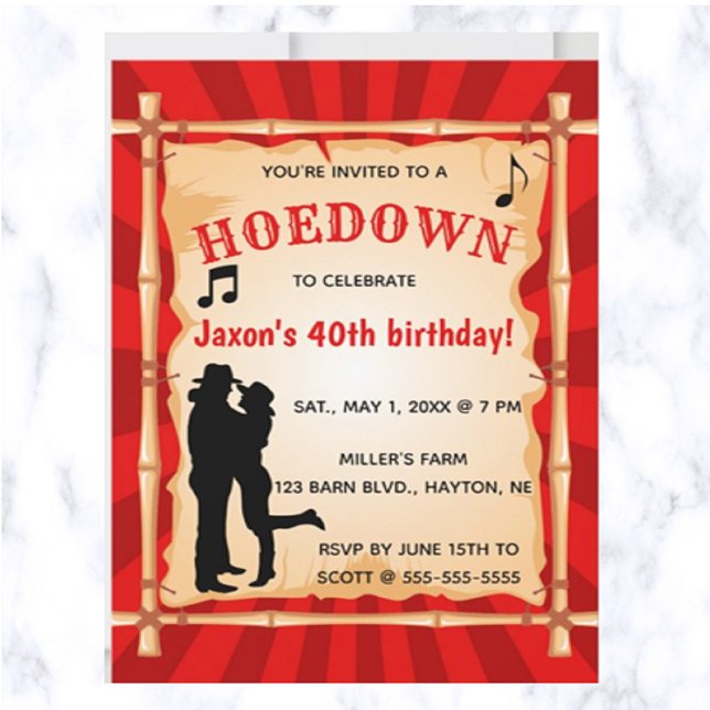 Invitation Hoedown Shindig Pays de l'Ouest Anniversaire (Having a hoedown? This is a great invitation for your event!)