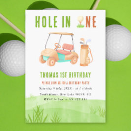 Invitation Hole In One First Birthday Party