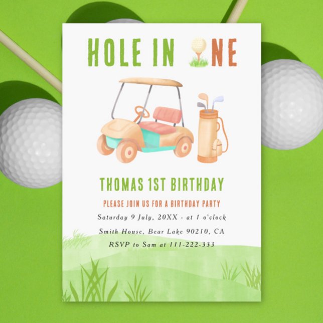 Invitation Hole In One First Birthday Party (Créateur téléchargé)