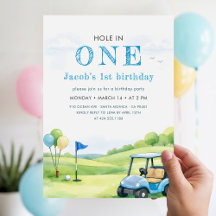 Hole In One Golf Party 1st First Birthday