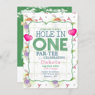 Invitation Hole In One Par-Tee Anniversaire Célébration 7