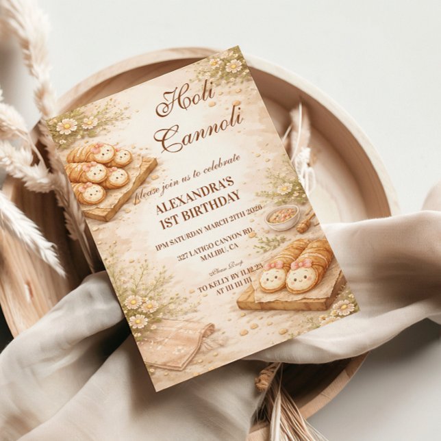 Invitation Holi Cannoli Whimsical Bakery 1st Birthday (Créateur téléchargé)